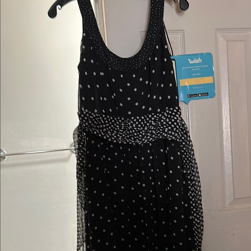 Sandra Darren Embellished Black and Silver Cocktail Midi Dress